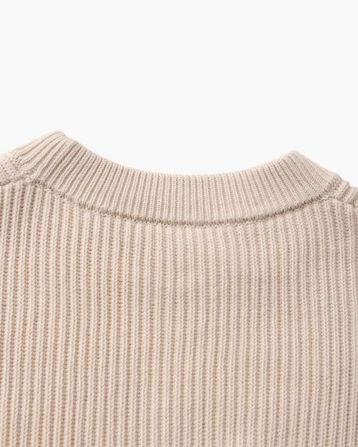Jersey de algodón a rayas | Cuello redondo