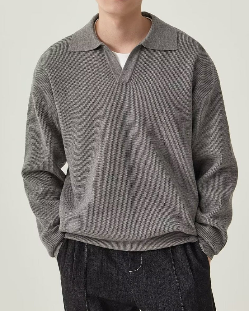 Jersey tipo polo de punto texturizado | Comodidad y estilo smart casual