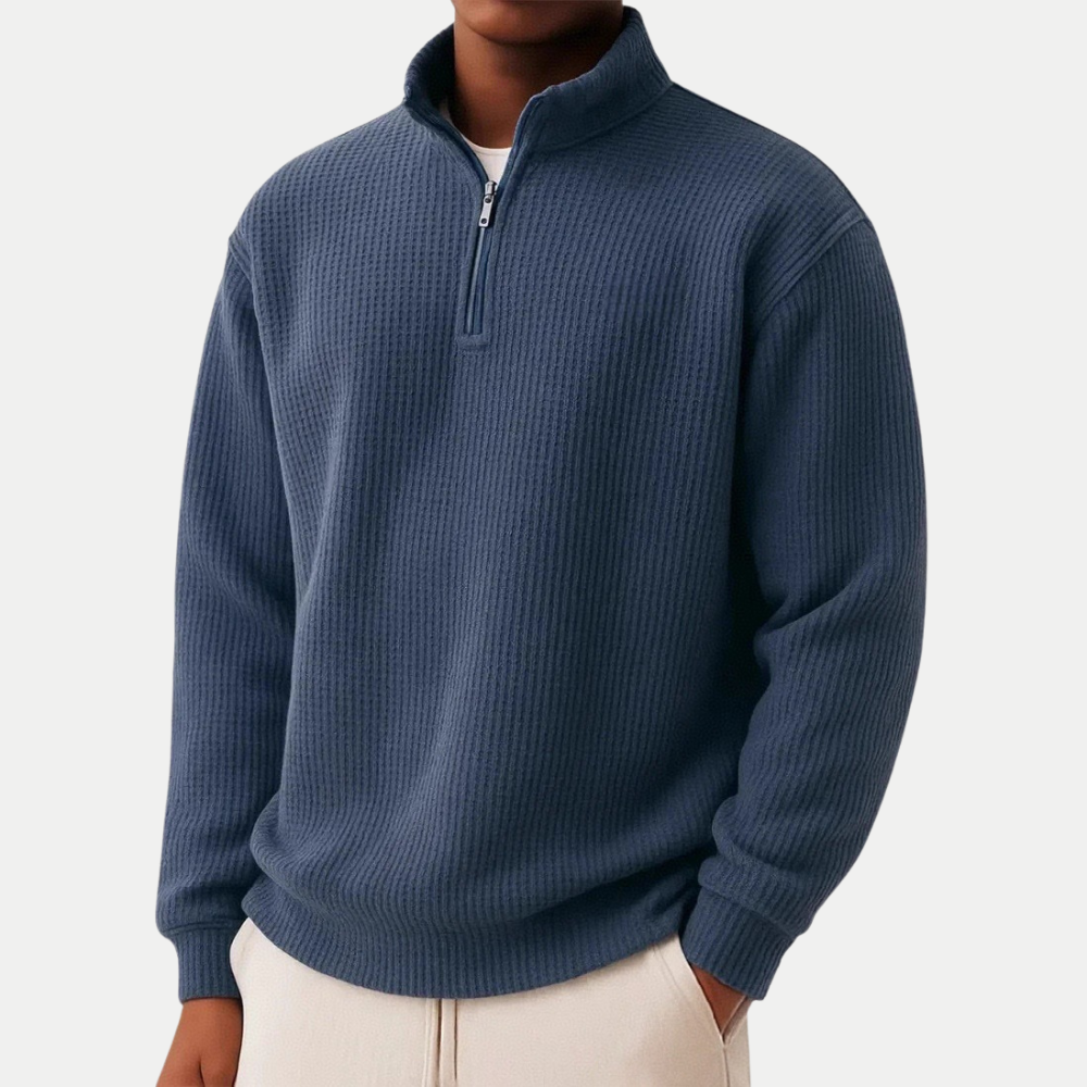 Gestrickter Pullover mit Reißverschluss am Kragen | Moderner Komfort