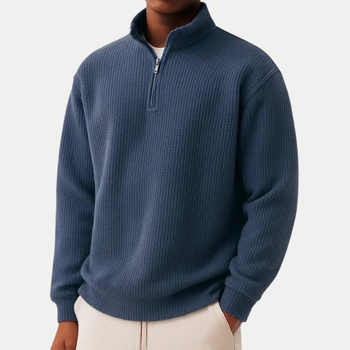 Gestrickter Pullover mit Reißverschluss am Kragen | Moderner Komfort