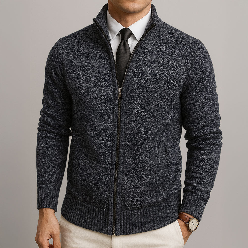 Jake – Cardigan con cerniera in lana merino