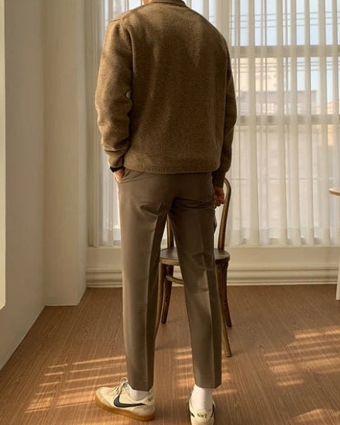 Maglione polo da uomo in maglia morbida | Colletto classico e comfort quotidiano