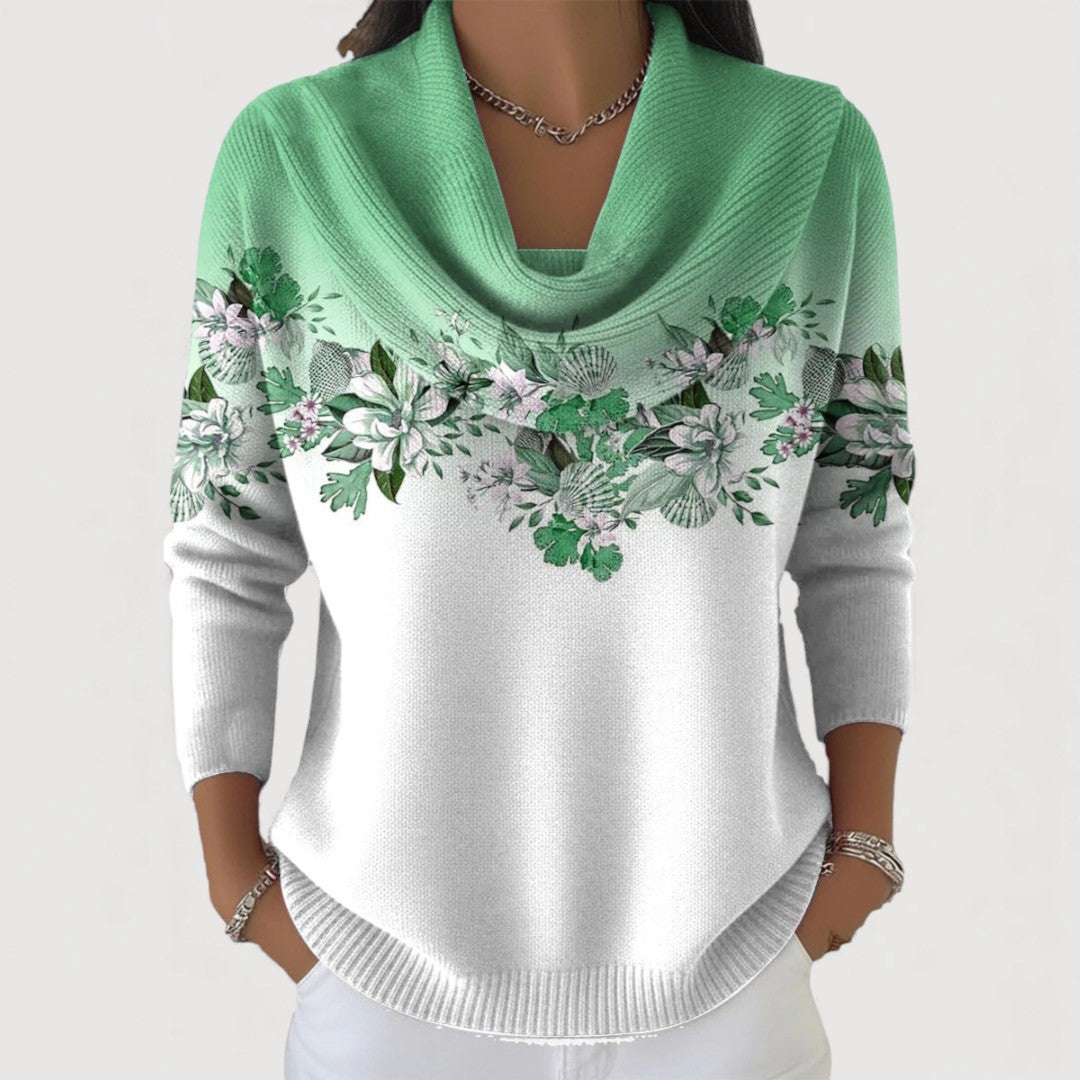 Aurora | Floral Turtleneck Sweater