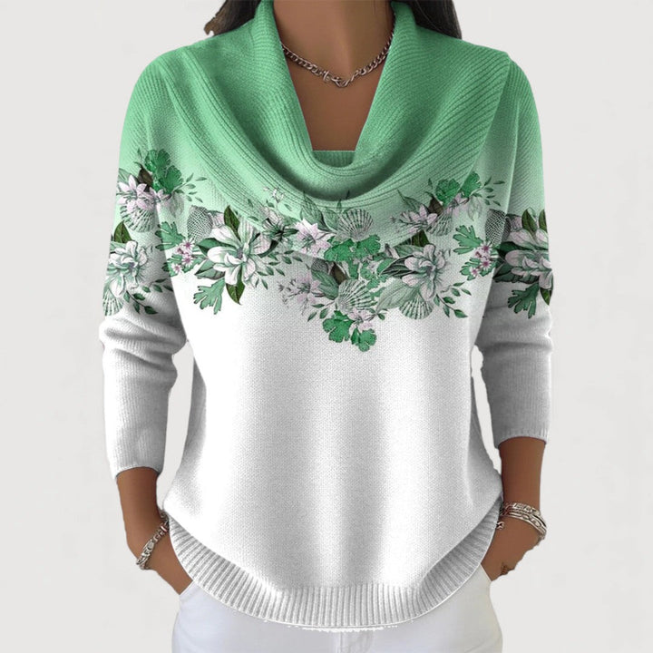 Aurora | Floral Turtleneck Sweater