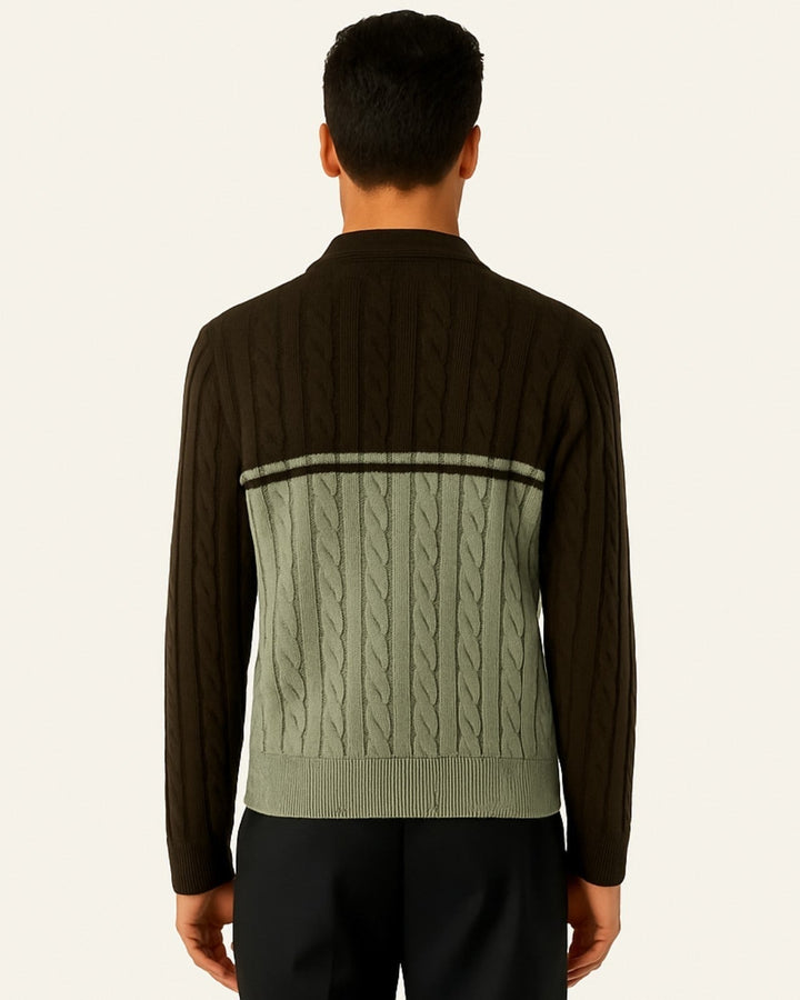 Polo de homem com meio fecho | Aquecimento envolvente e visual casual elegante
