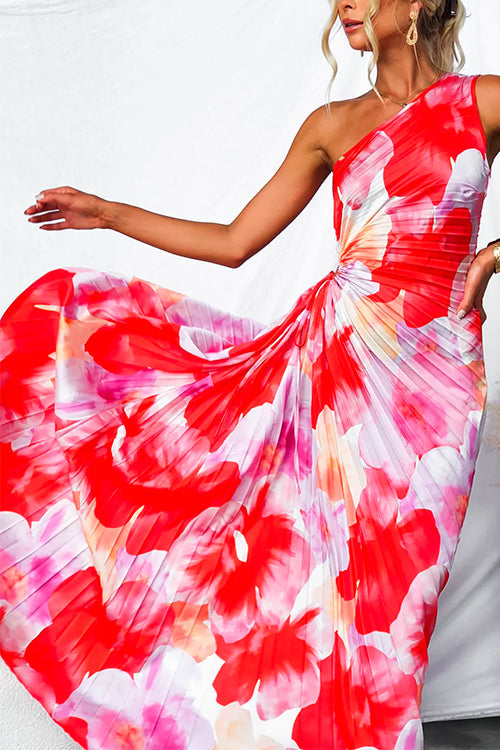 Yanira | Vestido plissado de um ombro