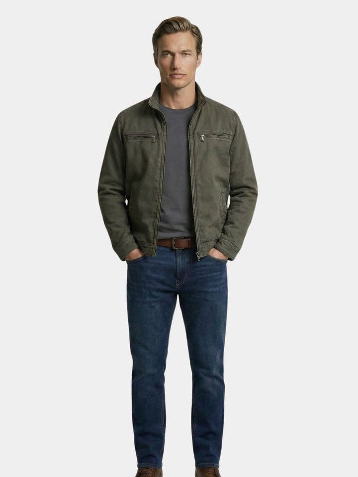 Valmont | Olivgrüne Feldjacke mit Stehkragen