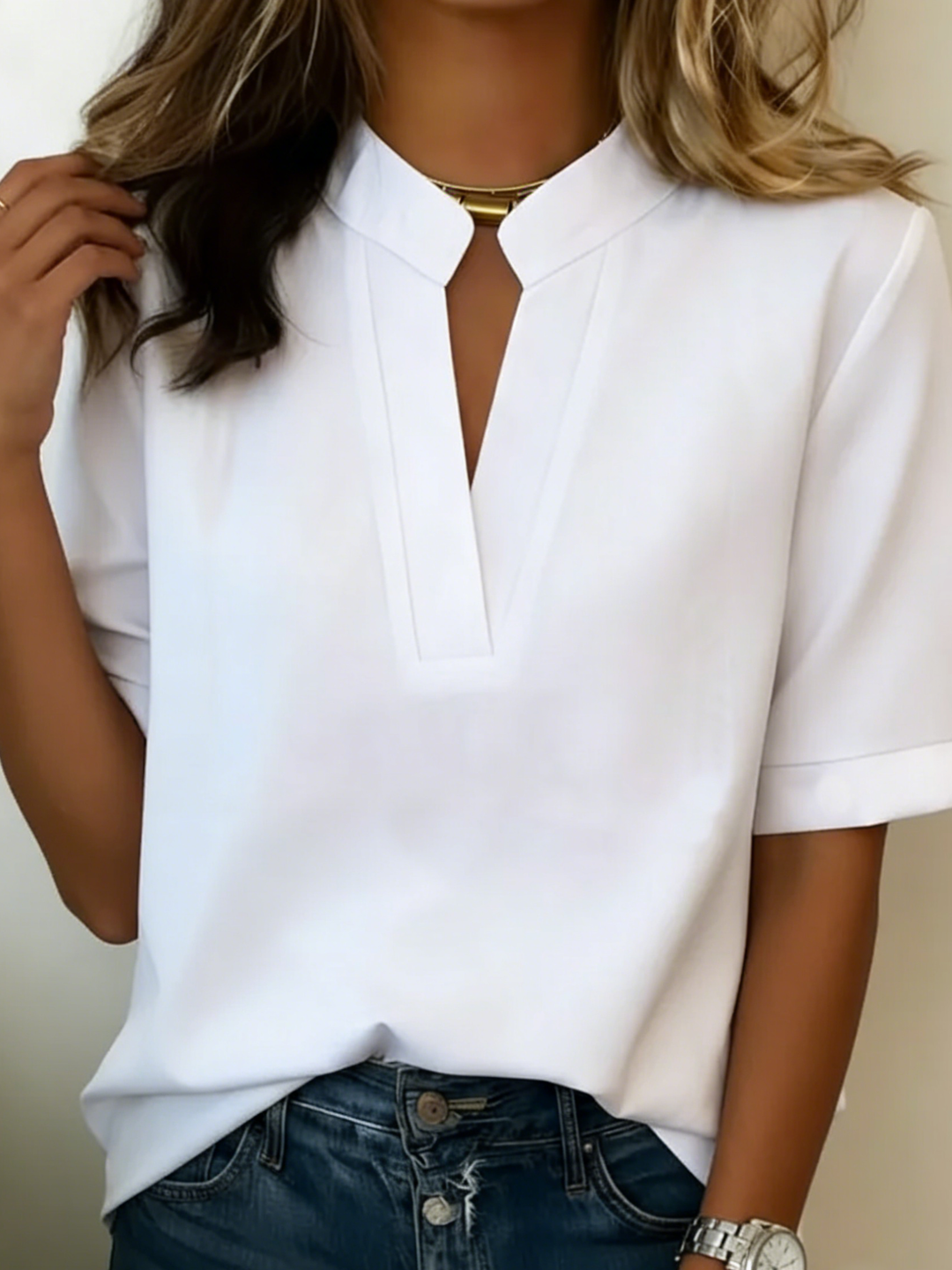 Lunvessa | Camisa holgada de manga corta