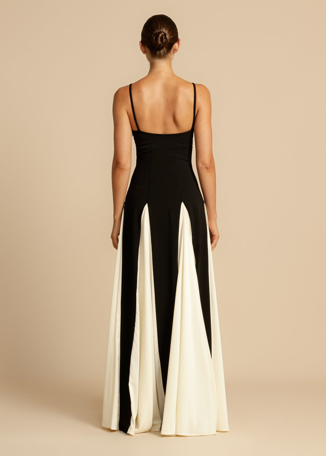 Spaghetti Strap Color Block Maxi Dress