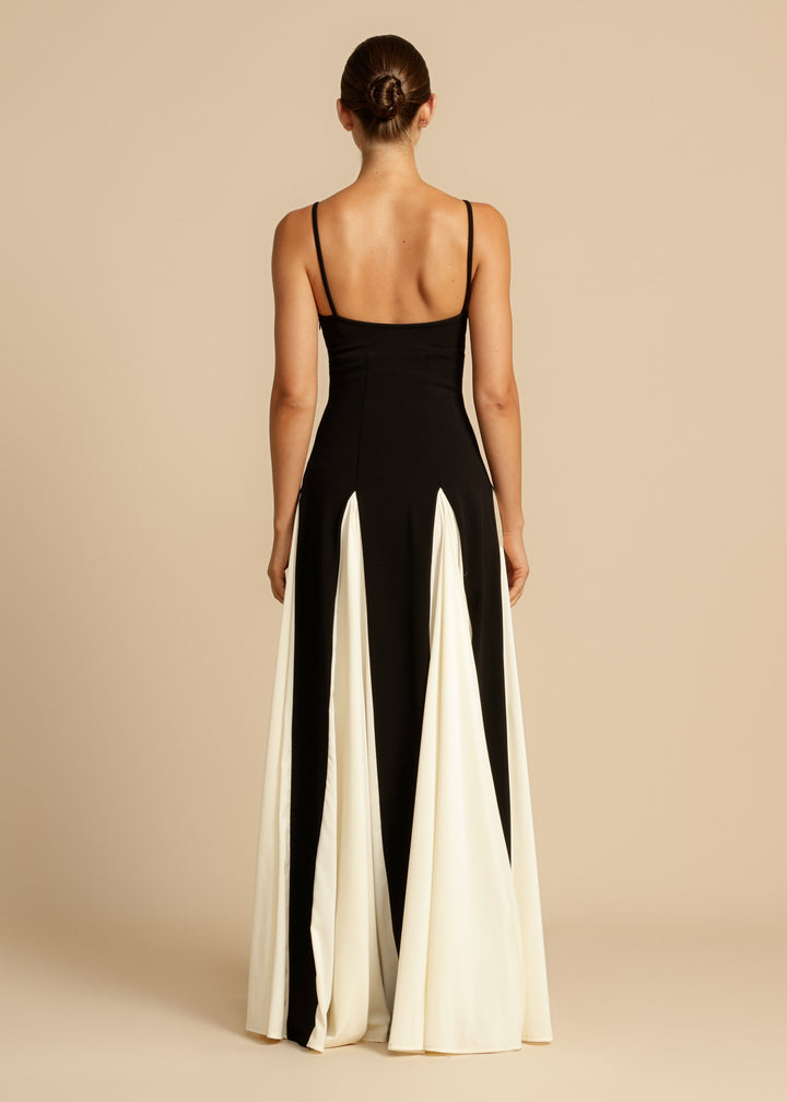 Spaghetti Strap Color Block Maxi Dress
