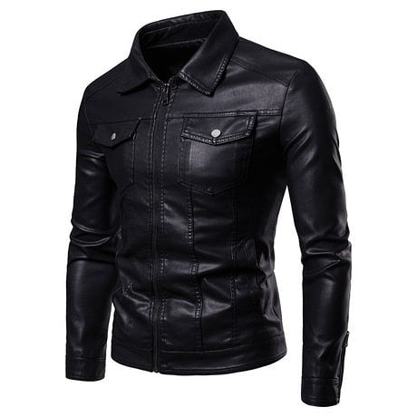 Motorradjacke mit Reißverschluss und Vordertaschen | Ideal zum Fahren und für den täglichen Gebrauch