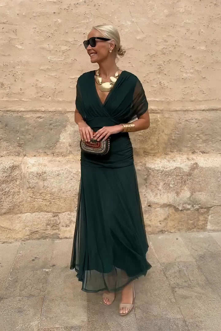 Louise | Elegante vestido largo de fiesta con cuello en V