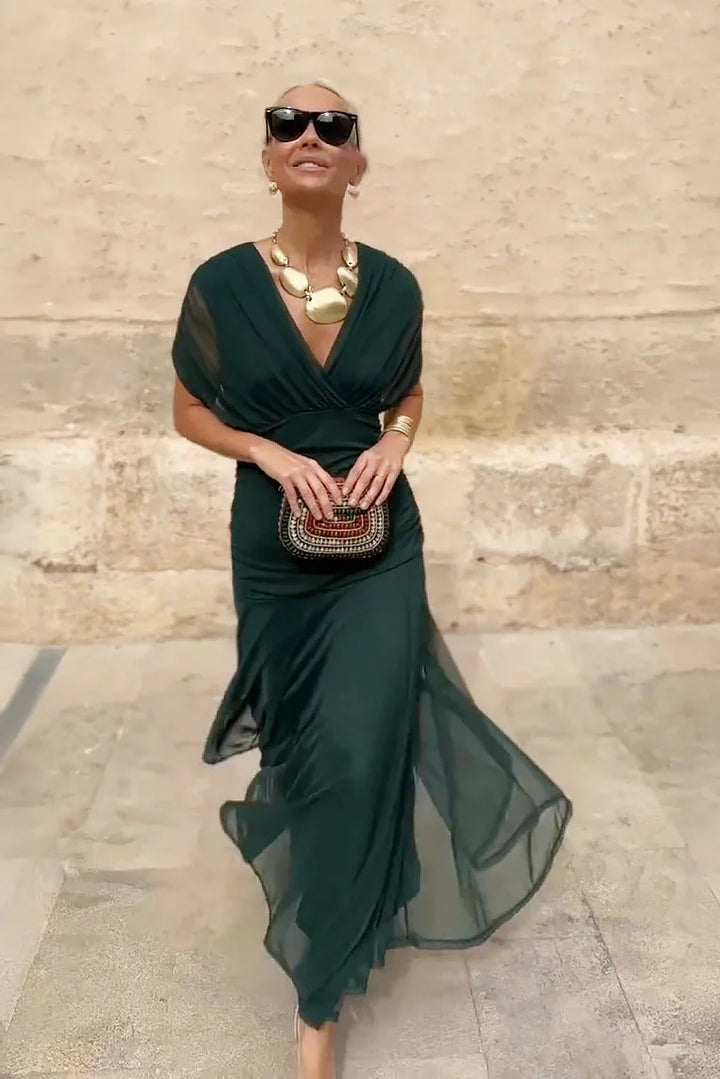 Elegante abito lungo da sera con scollo a V