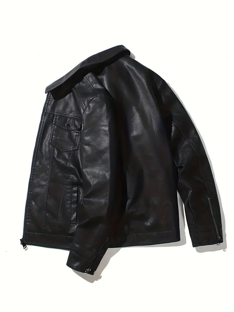 Motorradjacke mit Reißverschluss und Vordertaschen | Ideal zum Fahren und für den täglichen Gebrauch