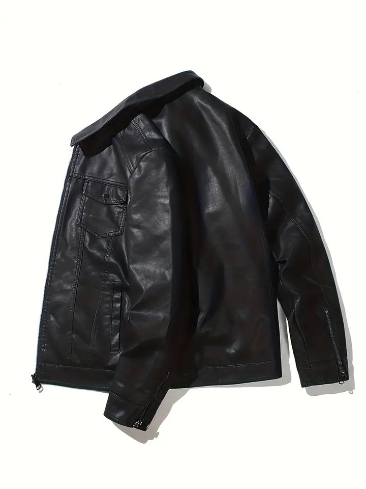Motorradjacke mit Reißverschluss und Vordertaschen | Ideal zum Fahren und für den täglichen Gebrauch