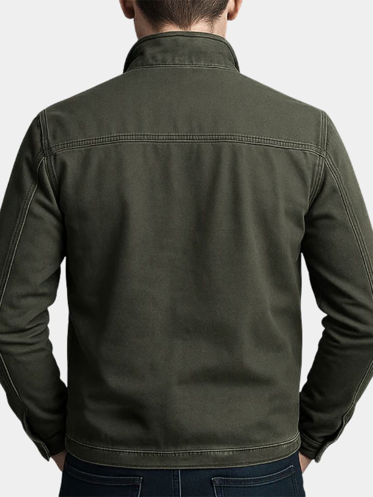 Valmont | Olivgrüne Feldjacke mit Stehkragen
