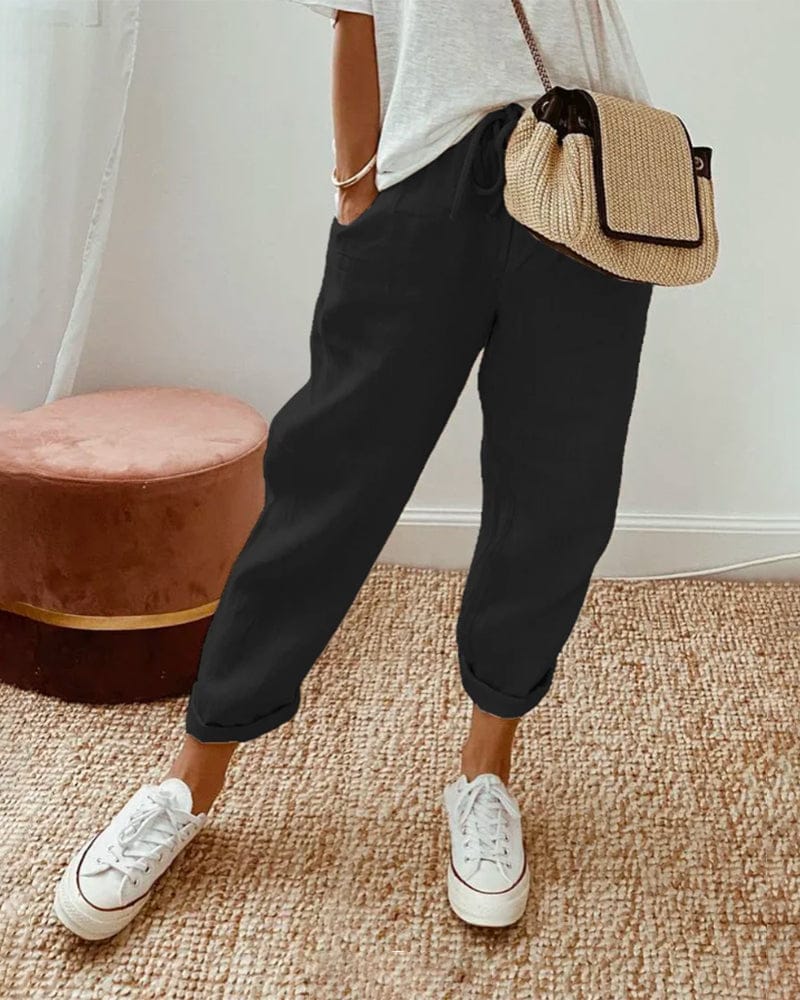Pantaloni in lino casual ed eleganti, traspiranti