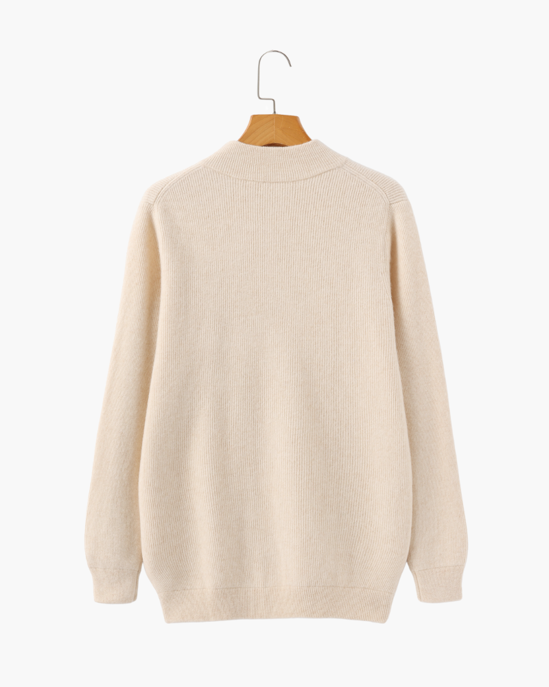 Elegant Zip Up Sweater | Everyday Comfort and Clean Style