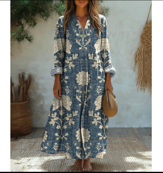 Marie™ | Printed round neck dress