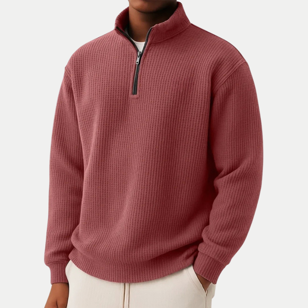 Gestrickter Pullover mit Reißverschluss am Kragen | Moderner Komfort