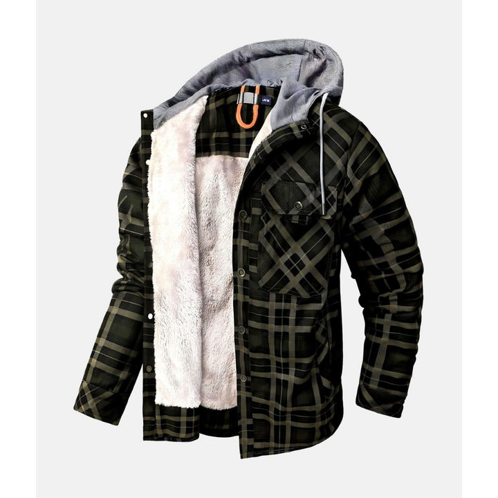 Checked Jacket with Buttons and Hood | Ideal for Cool Days and Casual Looks