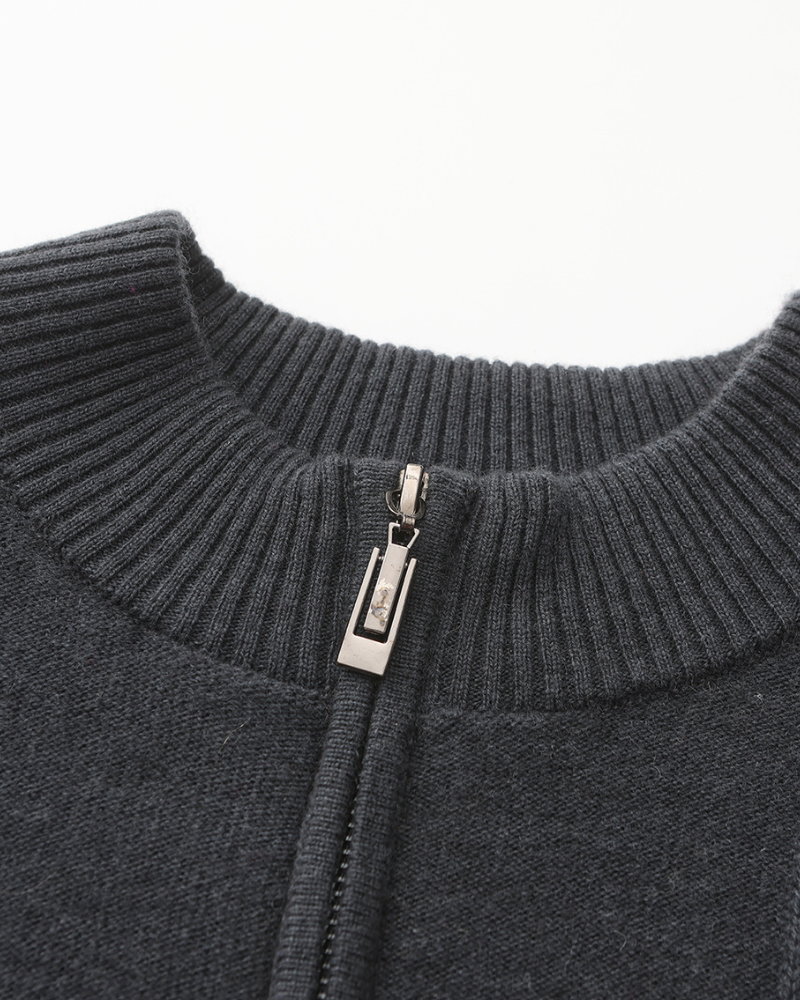 Kaschmirpullover mit halbem Reißverschluss | Premium-Komfort