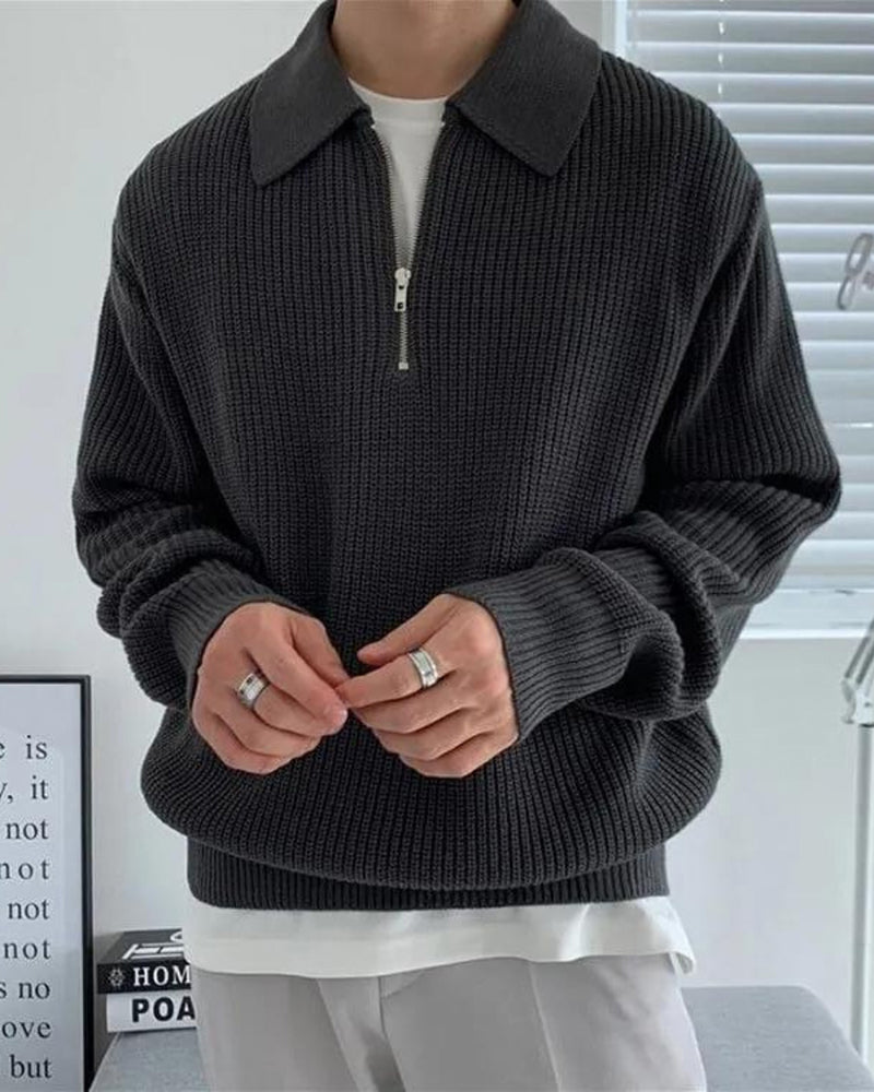 Elegant Half-Zip Sweater | Classic Style and Comfort