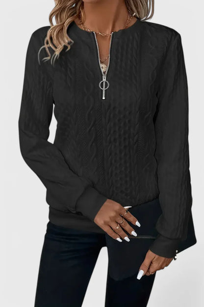 Amalia Jersey de Punto con Cremallera Suave