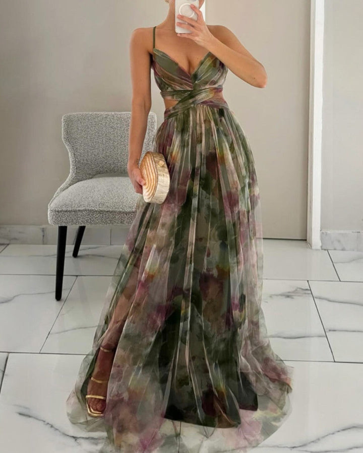 Giselle - Magico maxi abito con stampa floreale