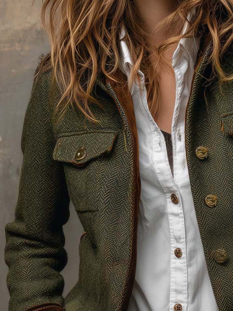 Honorine | Veste à col montant en chevrons