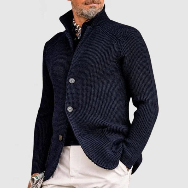 Santiago | Cardigan con bottoni e collo rialzato