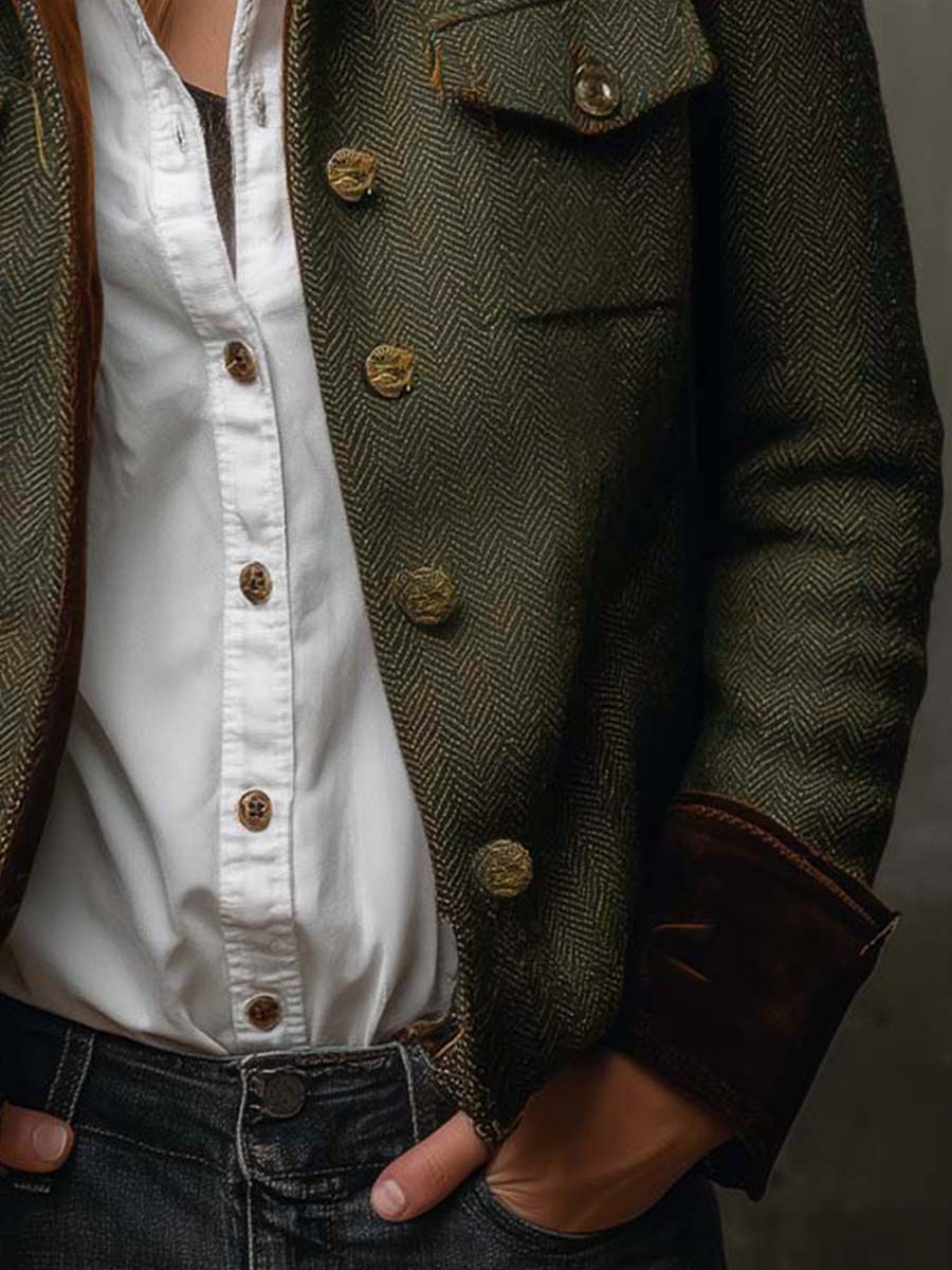 Honorine | Veste à col montant en chevrons