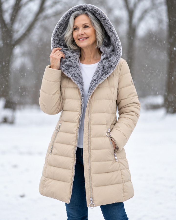 Aveline | Cappotto trapuntato con cappuccio e zip ad anello