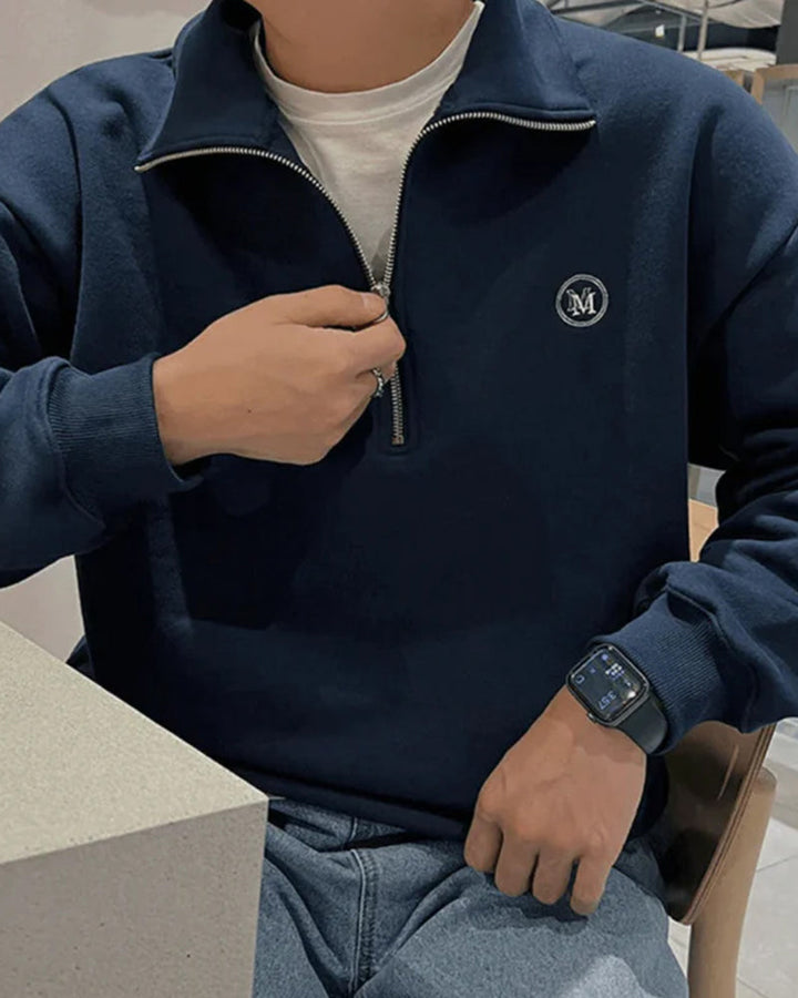 Sudadera de algodón con cremallera | Comodidad diaria y corte regular