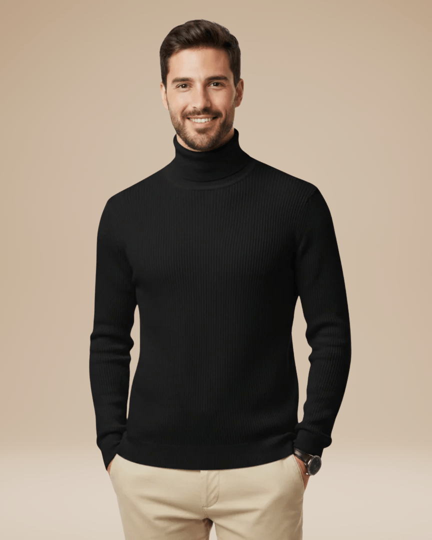 Jersey de cuello alto para hombre | Punto fino y suave, y calidez ligera