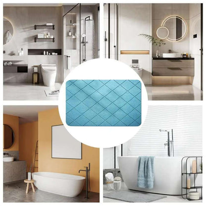 珪藻土バスマット 速乾 滑り止め 幾何学デザイン