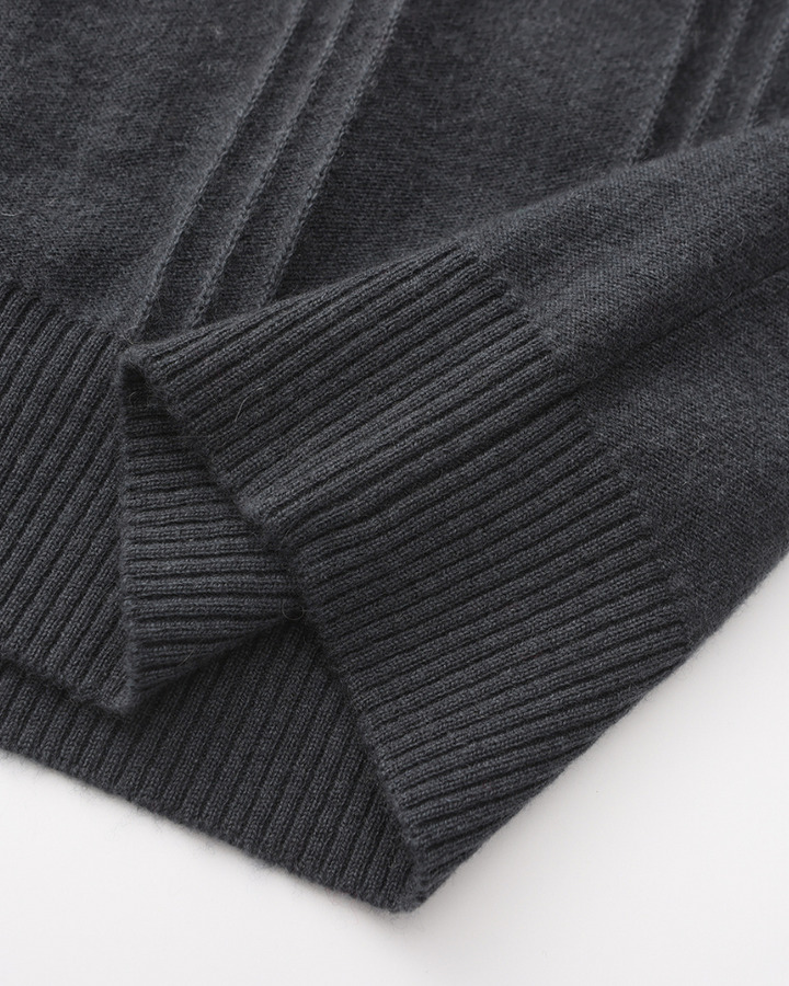Kaschmirpullover mit halbem Reißverschluss | Premium-Komfort