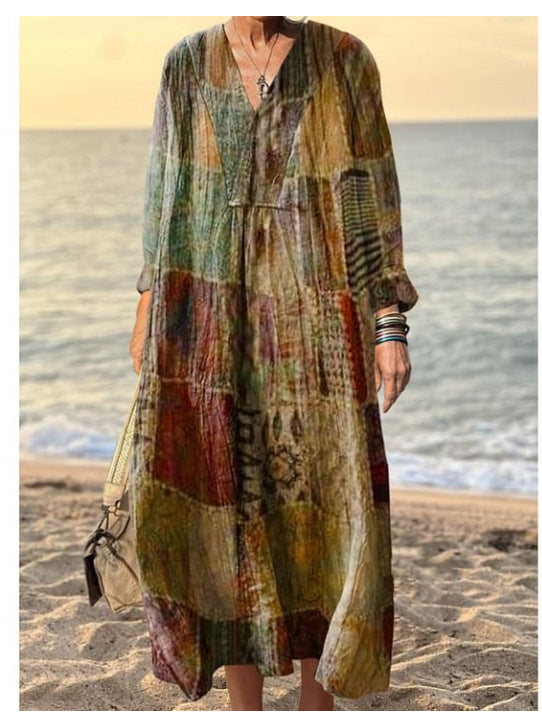 Marie™ | Printed round neck dress