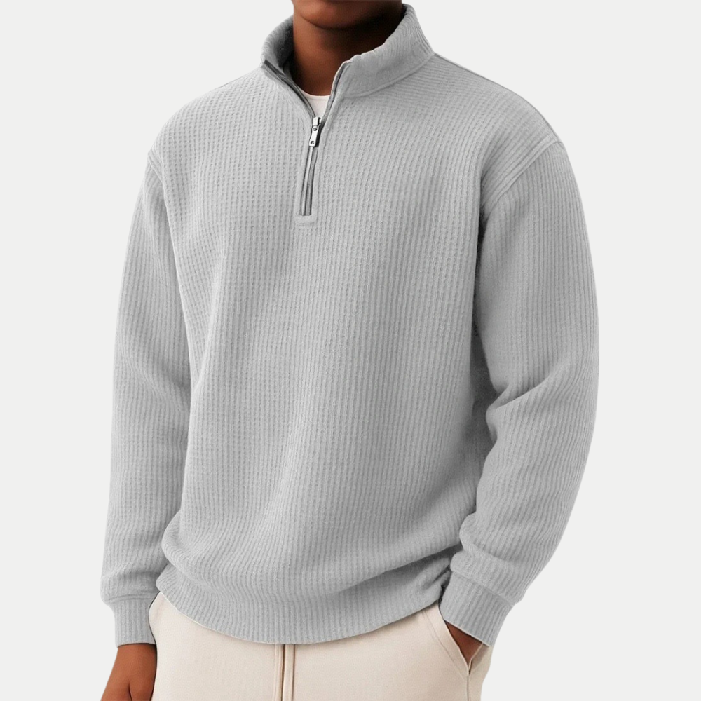 Gestrickter Pullover mit Reißverschluss am Kragen | Moderner Komfort