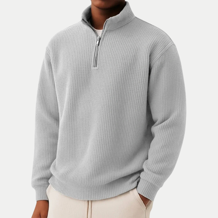 Gestrickter Pullover mit Reißverschluss am Kragen | Moderner Komfort