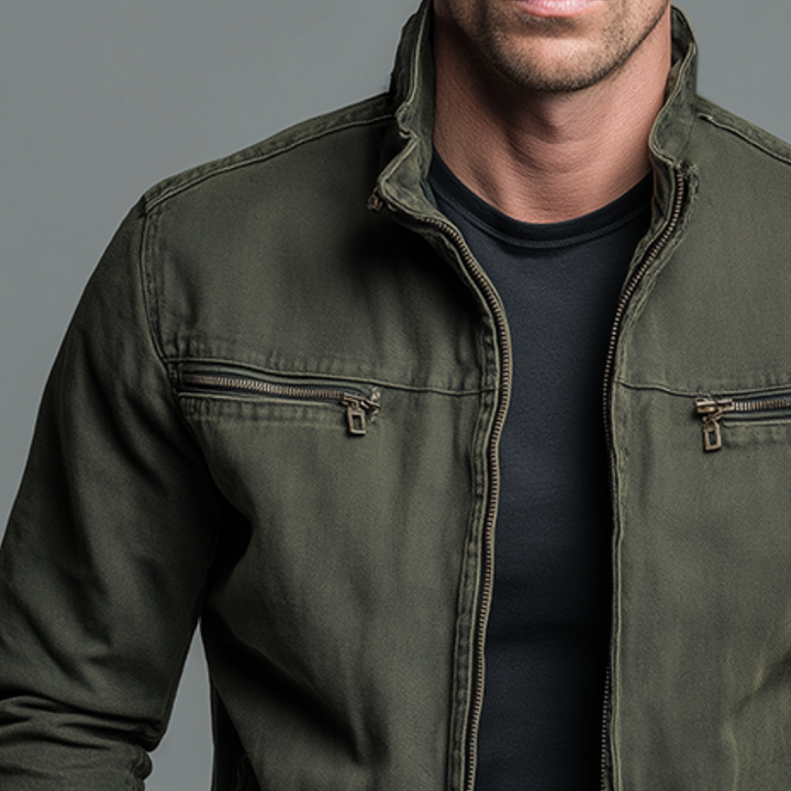 Cazel | Giacca vintage in cotone con chiusura a zip