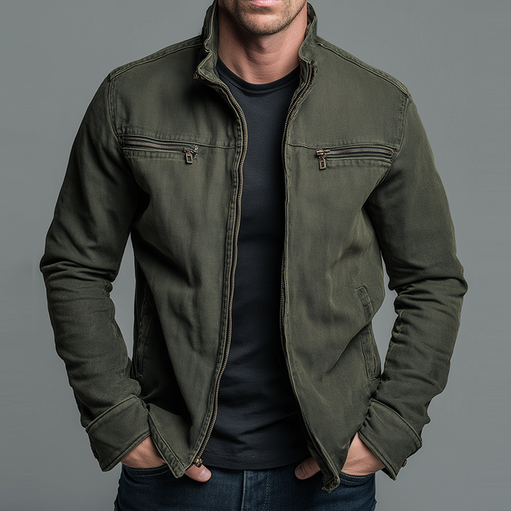 Cazel | Giacca vintage in cotone con chiusura a zip