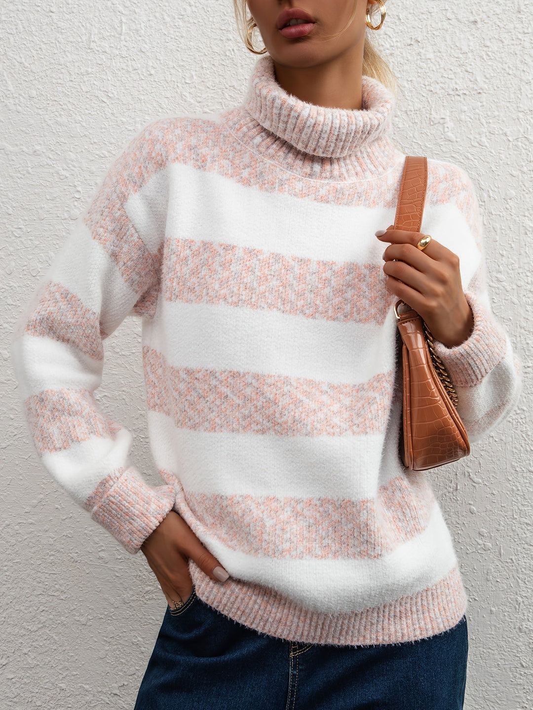 Carla | Maglione in maglia grigio con motivo