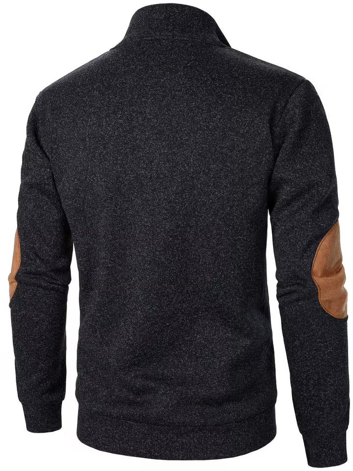 Sweatshirt met hoge kraag en knoopsluiting bij de hals