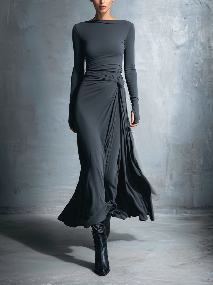 Alba - Vestido largo con lazo lateral