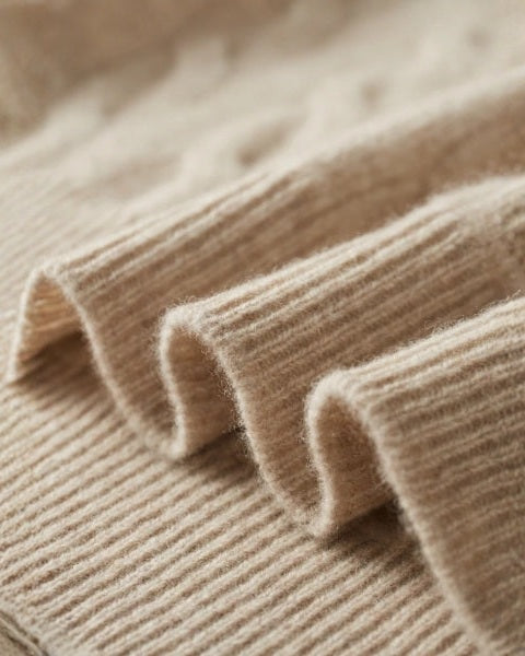Pullover aus Merinowolle mit Reißverschluss für Herren | Zopfmuster und gerippter Kragen für raffinierten Komfort das ganze Jahr über