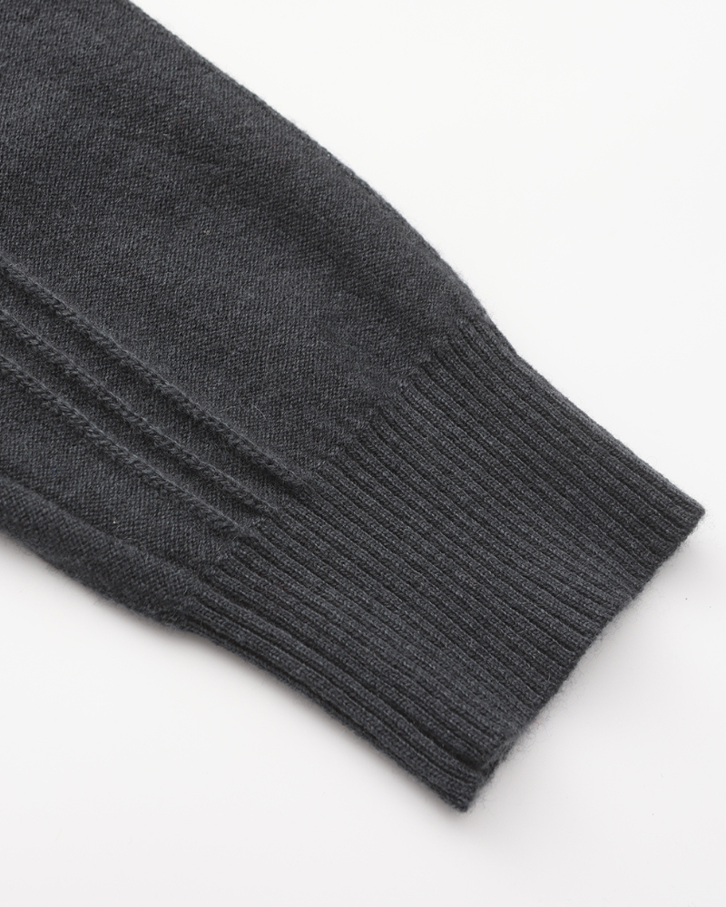 Kaschmirpullover mit halbem Reißverschluss | Premium-Komfort