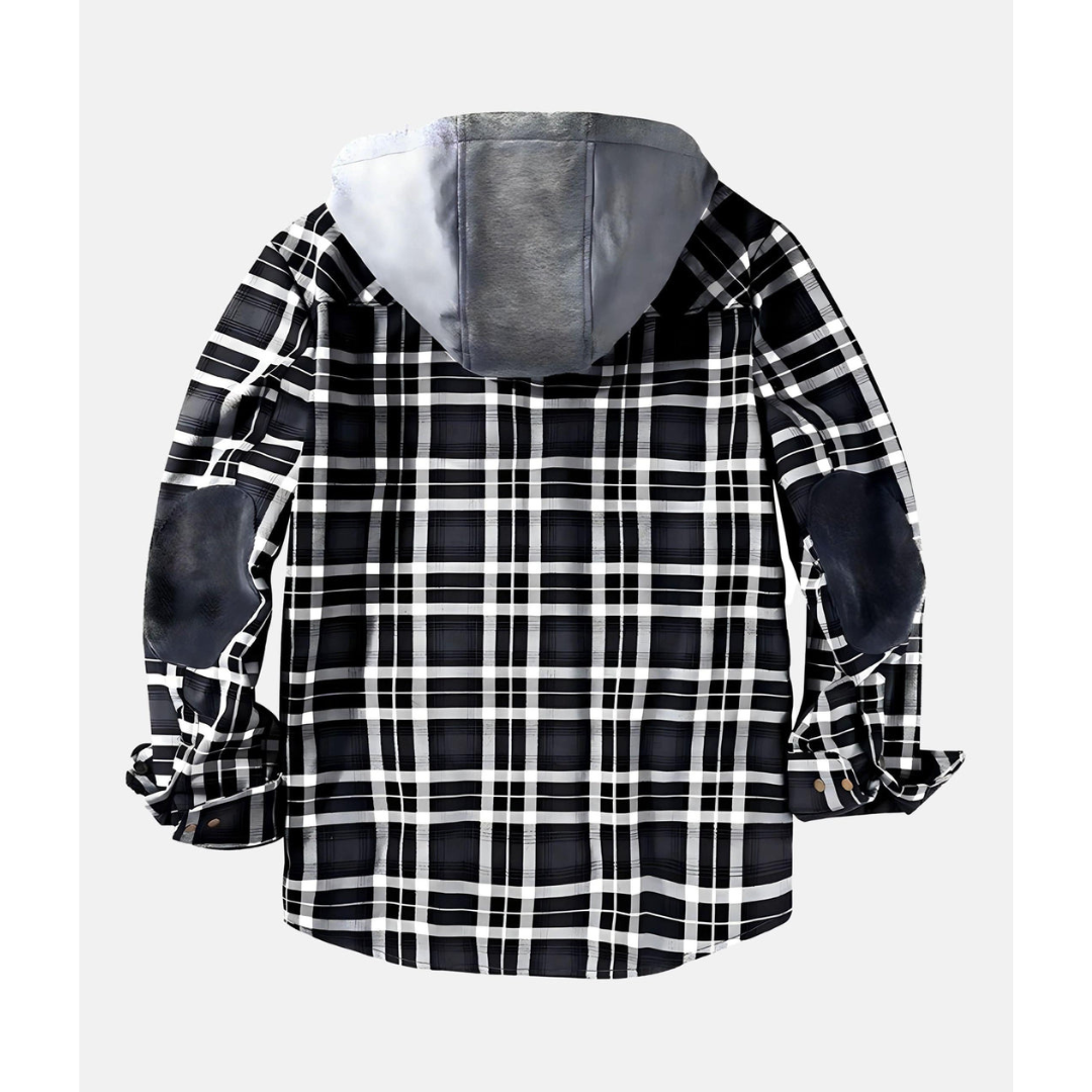 Checked Jacket with Buttons and Hood | Ideal for Cool Days and Casual Looks
