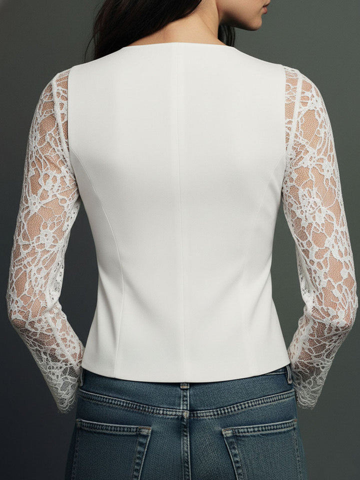 Sophie | Chaqueta entallada con mangas de encaje