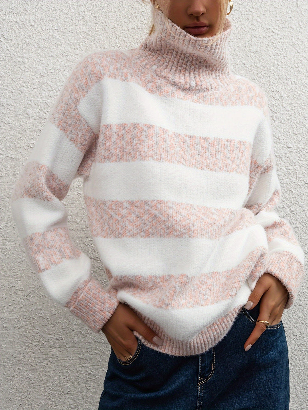 Carla | Maglione in maglia grigio con motivo